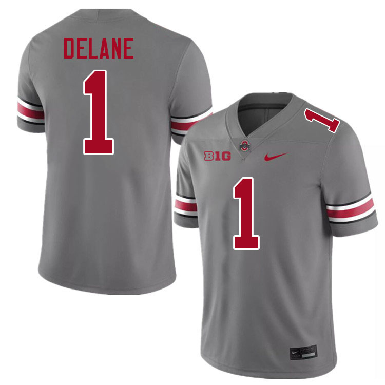 Faheem Delane Ohio State Buckeyes Jersey College Football Uniforms-Grey